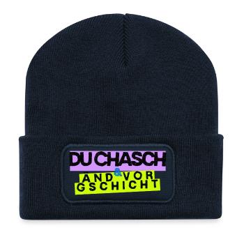Bernese German Motivation – Du chasch änd vor Gsicht - Recycled Patch Beanie - french navy - Front