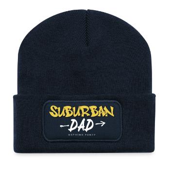 Père de banlieue, art jaune du graffiti - Beanie recyclé à patch - bleu marine - Devant