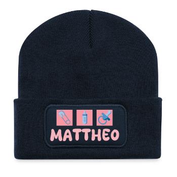 Baby Mattheo - Recycelte Patch Beanie - French Navy - Vorne