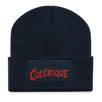 Colérique  - Beanie recyclé à patch - bleu marine - Devant