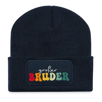 Großer Bruder - Recycelte Patch Beanie - French Navy - Vorne