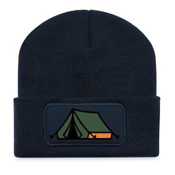 Zelt Camping Sommerlager Pfadfinder Outdoor - Recycelte Patch Beanie - French Navy - Vorne
