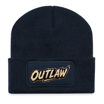 Outlaw Schriftzug Wildweststil - Recycelte Patch Beanie - French Navy - Vorne