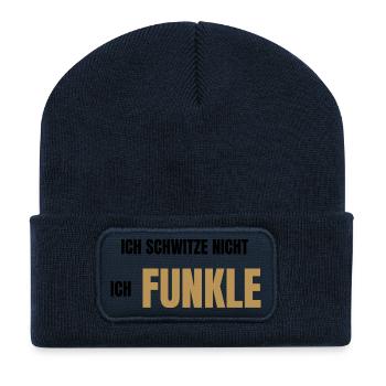 Ich schwitze nicht ich funkle - Recycelte Patch Beanie - French Navy - Vorne