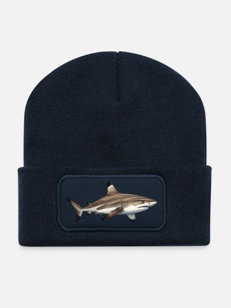 requin_pointe_noir - Recycled Patch Beanie - french navy