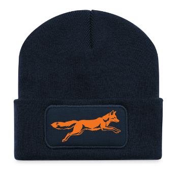 Fuchs In Bewegung Wildtier Naturmotiv - Recycelte Patch Beanie - French Navy - Vorne