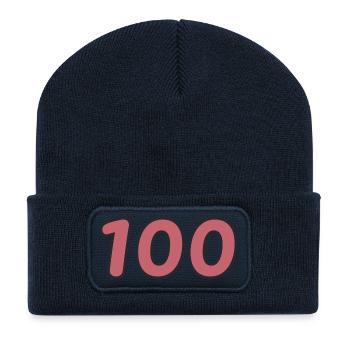 100. 100 JAHRE. 100-JÄHRIGES JUBILÄUM. GEBURTSTAG 100 - Recycelte Patch Beanie - French Navy - Vorne