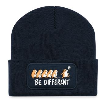 Lemminge Be Different Individualität Statement Hum - Recycelte Patch Beanie - French Navy - Vorne