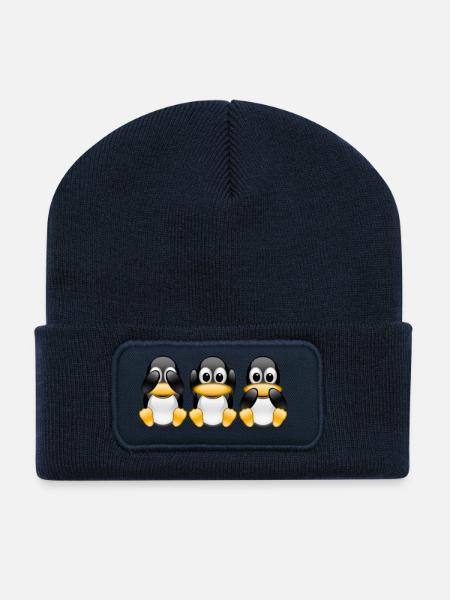 SeeHearSpeak - Recycelte Patch Beanie - French Navy