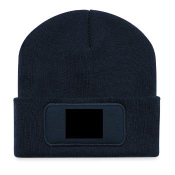 rechteck - Recycelte Patch Beanie - French Navy - Vorne
