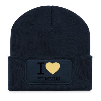 I LOVE HUMMUS - Recycelte Patch Beanie - French Navy - Vorne