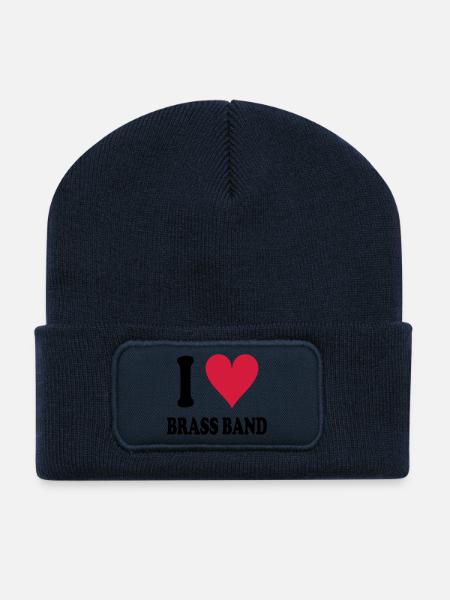 I love Brass Band - Recycled Patch Beanie - french navy
