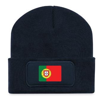 PORTUGAL IS BRUTALLY EH - Recycled Patch Beanie - french navy - Front