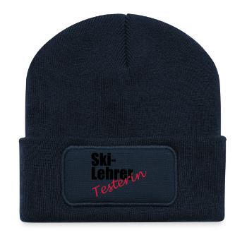 Ski Lehrer Testerin - Recycelte Patch Beanie - French Navy - Vorne