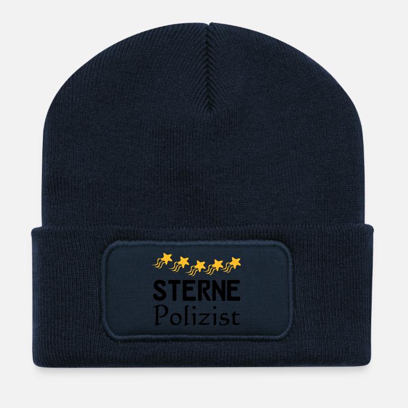 Sterne Polizist Geschenk - Recycelte Patch Beanie - French Navy