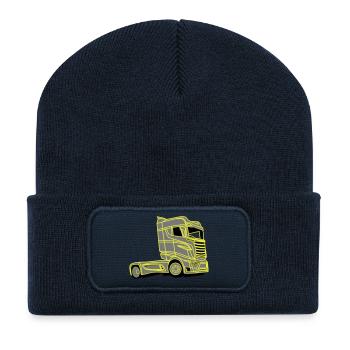 Camion V8 Super R1000 Vabis - Beanie recyclé à patch - bleu marine - Devant