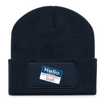 World's Greatest Dad - Recycled Patch Beanie - french navy - Front