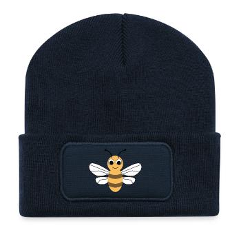 Biene - Recycelte Patch Beanie - French Navy - Vorne