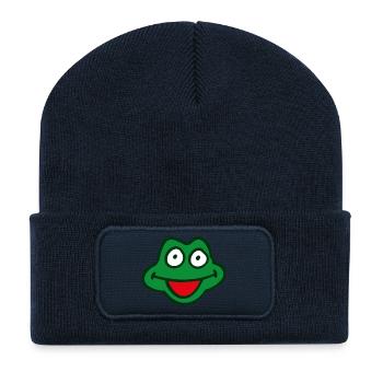 grenouille - Beanie recyclé à patch - bleu marine - Devant