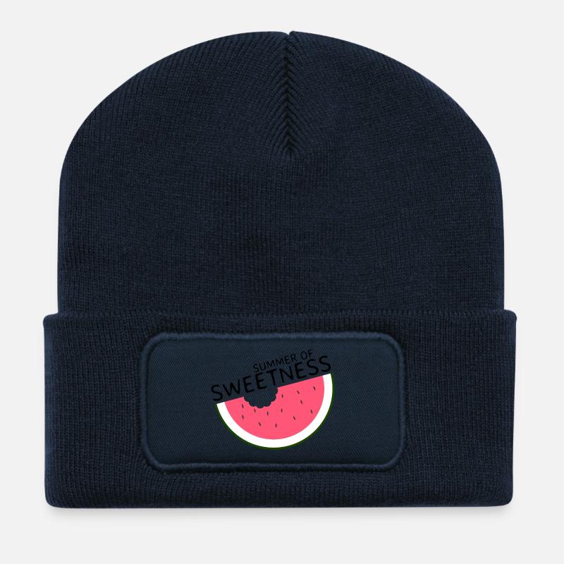 Summer of sweetness / Wassermelone / Sommershirt - Recycelte Patch Beanie - French Navy