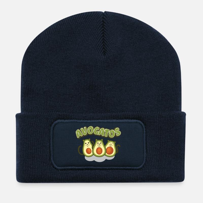 Katzenliebe > AvoGatos - Lustige Avocado Katzen - Recycelte Patch Beanie - French Navy