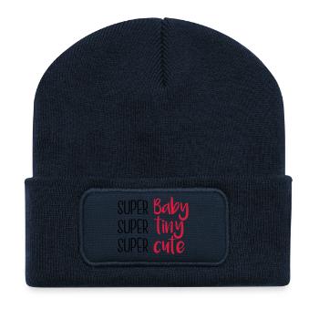 Super Baby Super tiny Super cute - Recycelte Patch Beanie - French Navy - Vorne