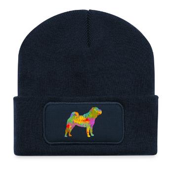 Shar Pei Multicolor - Recycelte Patch Beanie - French Navy - Vorne