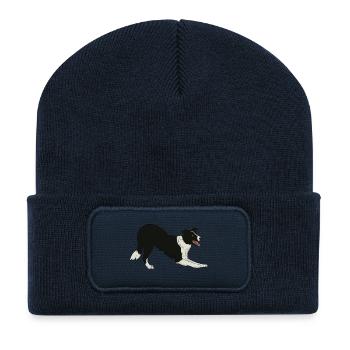 Border Collie - Recycled Patch Beanie - french navy - Front