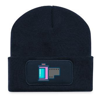 camera kamera film fotoapparat photo - Recycelte Patch Beanie - French Navy - Vorne
