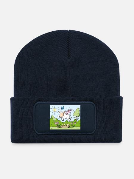 Frühling - Recycelte Patch Beanie - French Navy