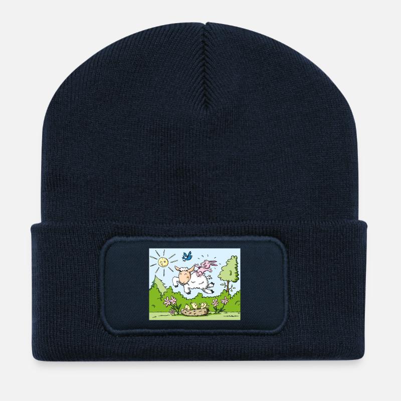 Frühling - Recycelte Patch Beanie - French Navy