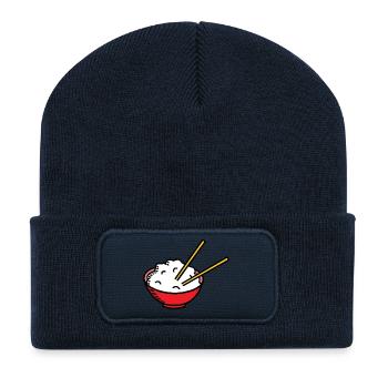 riz asiatique Manga Comic Cadeau japonais - Beanie recyclé à patch - bleu marine - Devant