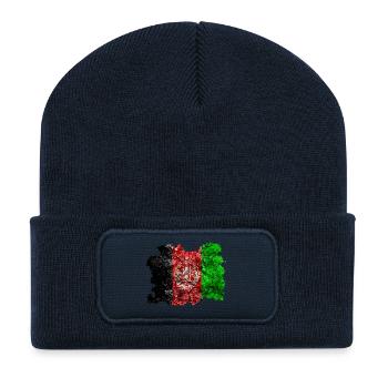 Drapeau de l'Afghanistan Vintage - Beanie recyclé à patch - bleu marine - Devant