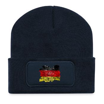 Allemagne Drapeau Vintage - Beanie recyclé à patch - bleu marine - Devant