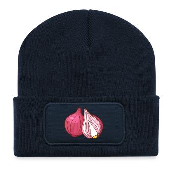 Red onions - Recycled Patch Beanie - french navy - Front