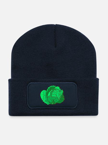 Wirsing Wirsingkohl Welschkohl Welschkraut Wirz - Recycelte Patch Beanie - French Navy