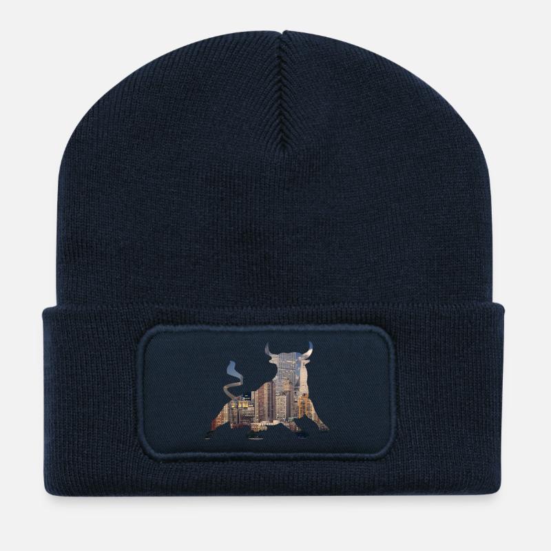 Wall-Street Bulle - Recycelte Patch Beanie - French Navy