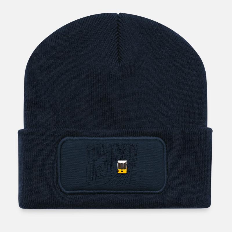 Lissabon Straßenbahn - Recycelte Patch Beanie - French Navy
