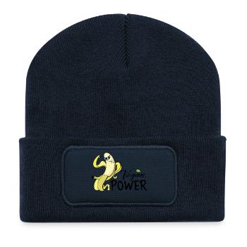 Veganer Vegetarier Tierschutz Geschenkidee - Recycelte Patch Beanie - French Navy - Vorne