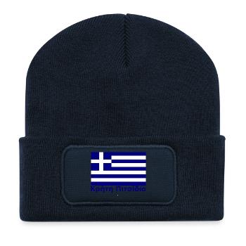 Kreta Pitsidia Κρήτη Πιτσίδια - Recycelte Patch Beanie - French Navy - Vorne