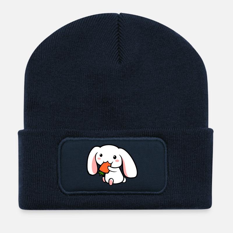 süßer Hase, cute rabbit - Recycelte Patch Beanie - French Navy