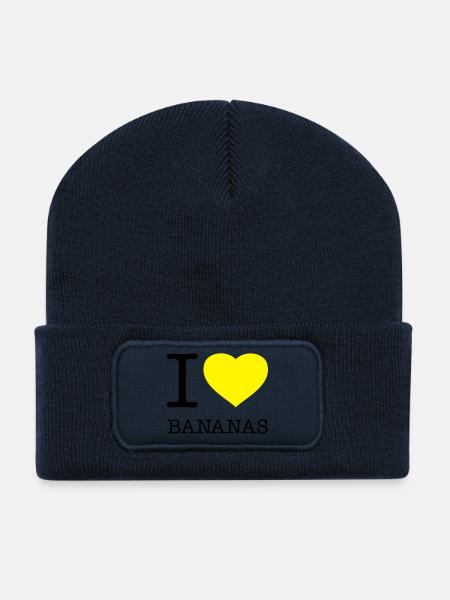 I LOVE BANANAS Banane - Recycelte Patch Beanie - French Navy