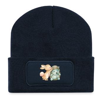Hase und Igel - Recycelte Patch Beanie - French Navy - Vorne