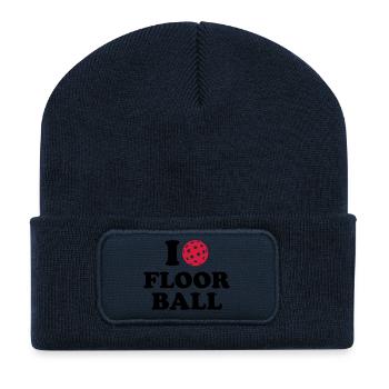 I love Floorball - Recycled Patch Beanie - french navy - Front