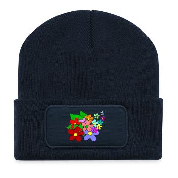 flowers - Recycled Patch Beanie - french navy - Front