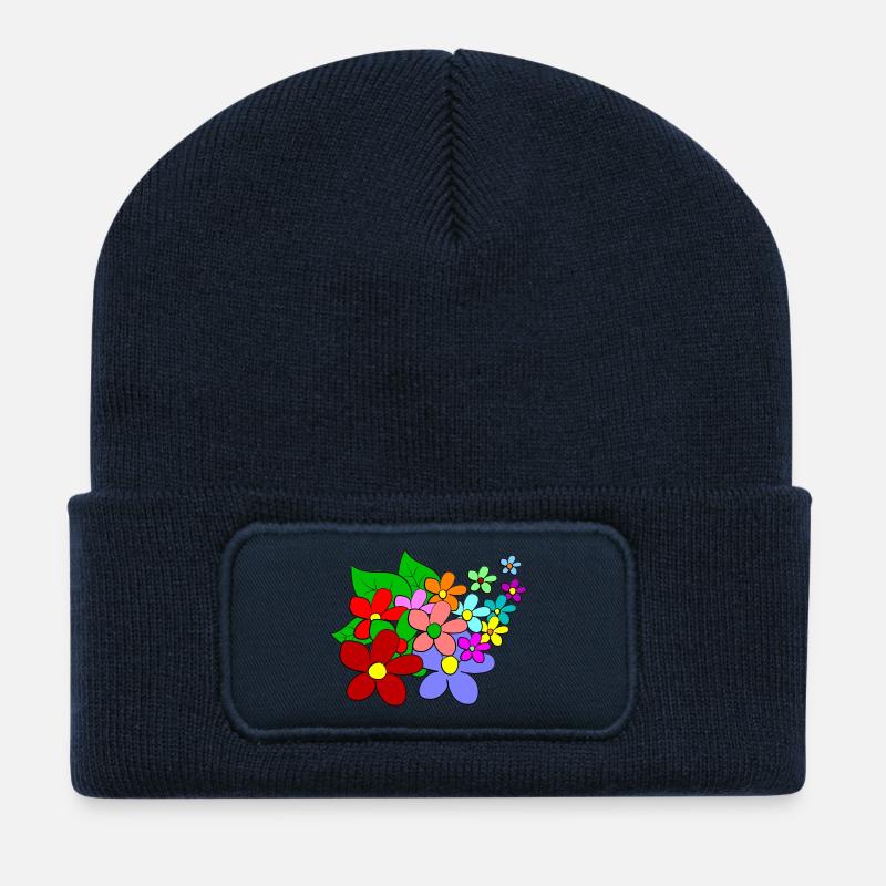Blumen - Recycelte Patch Beanie - French Navy