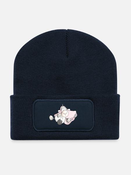 Dreamy Sheep - Lamb - Recycled Patch Beanie - french navy