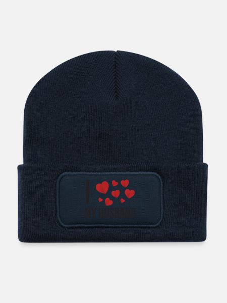Ich liebe meinen Ehemann - Recycelte Patch Beanie - French Navy