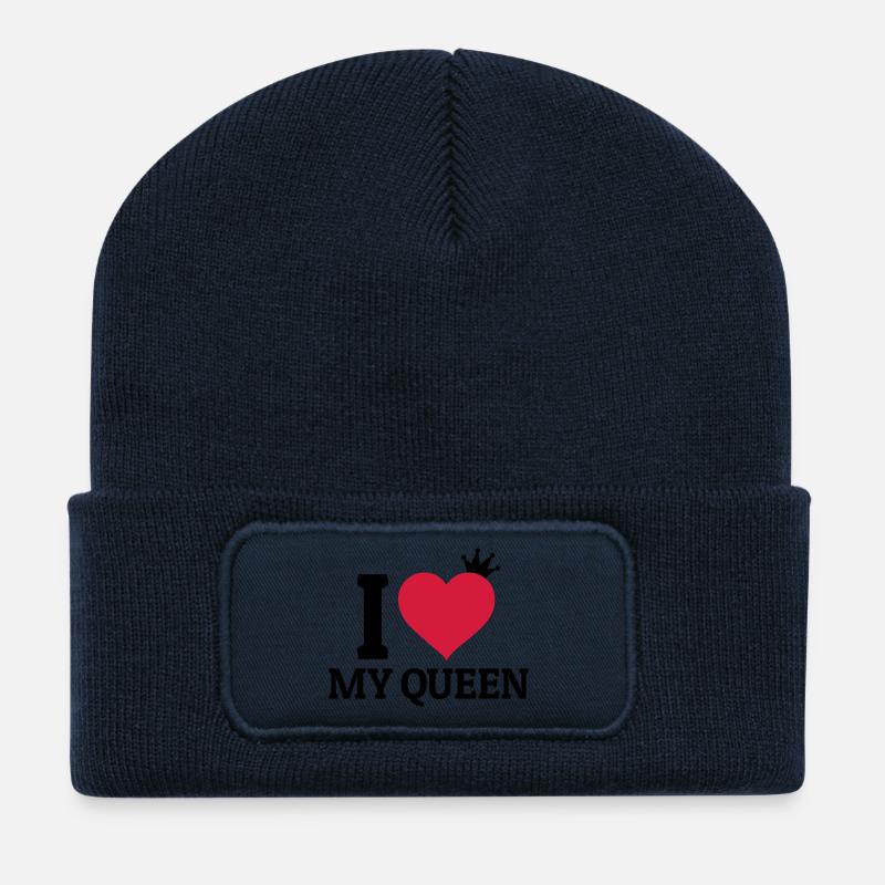I love my Queen - Recycelte Patch Beanie - French Navy
