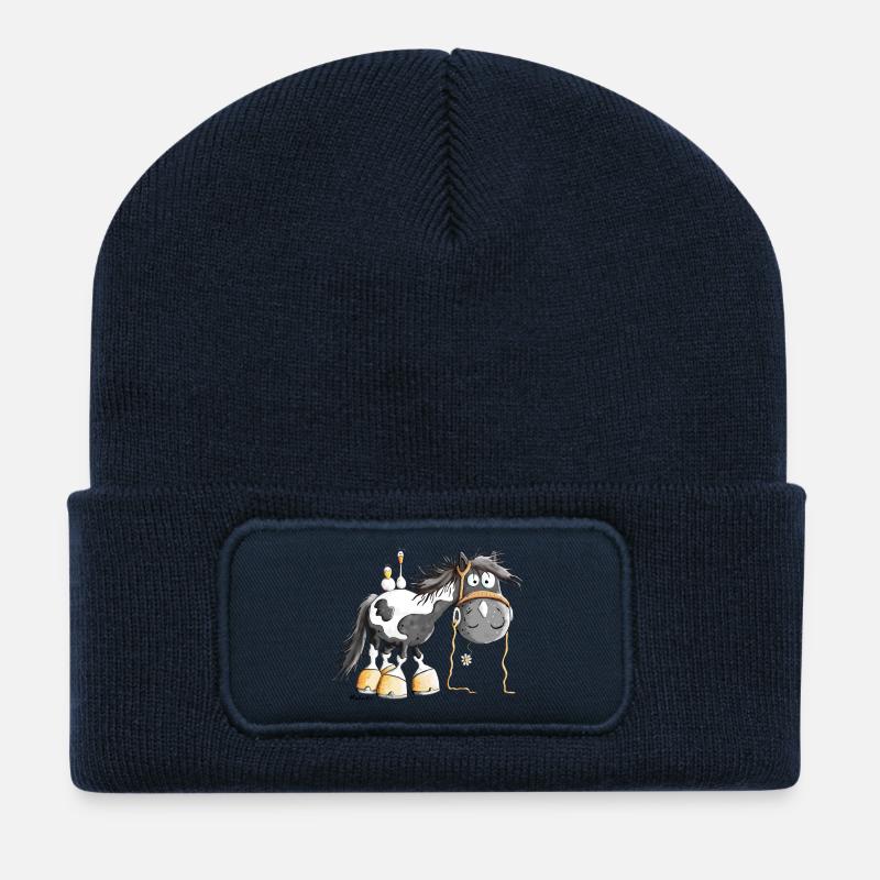 Mignon Pinto - Beanie recyclé à patch - bleu marine